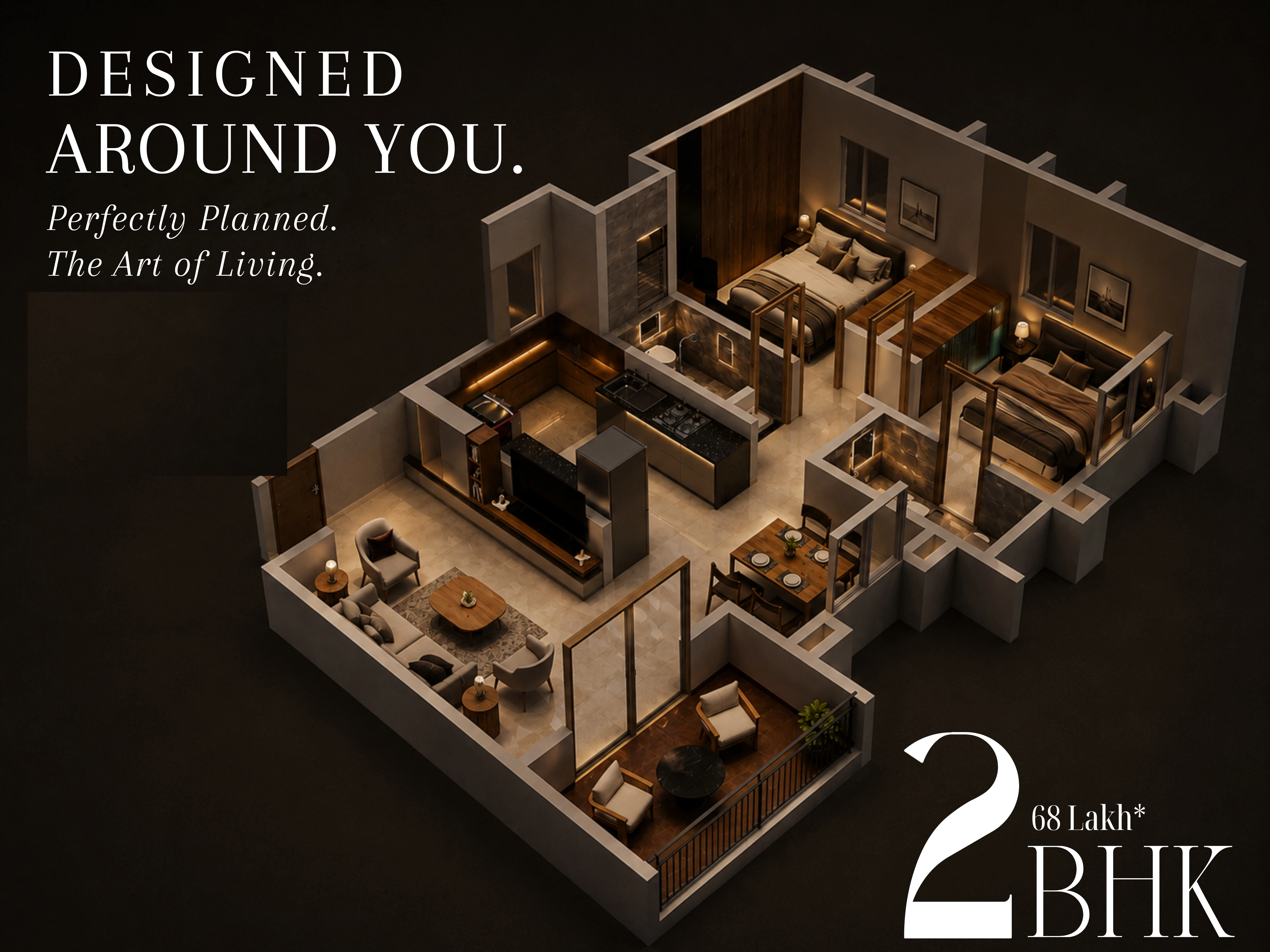 Purple Bloom Tower Elevation - 2 BHK Flats in Dighi